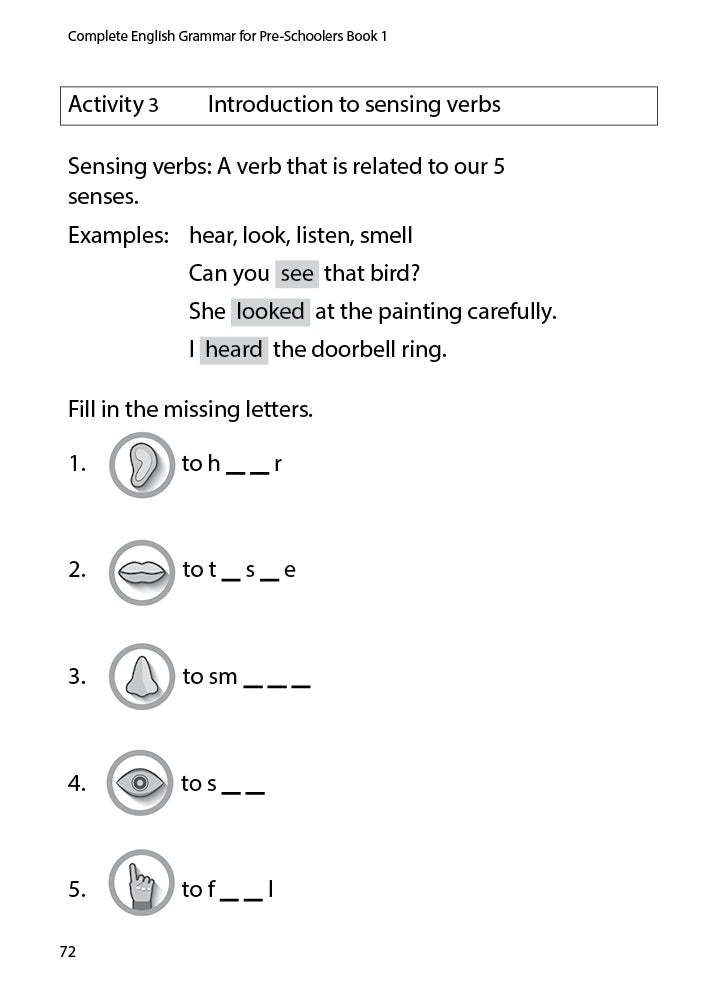 Complete English Grammar for Pre-Schoolers Book 1