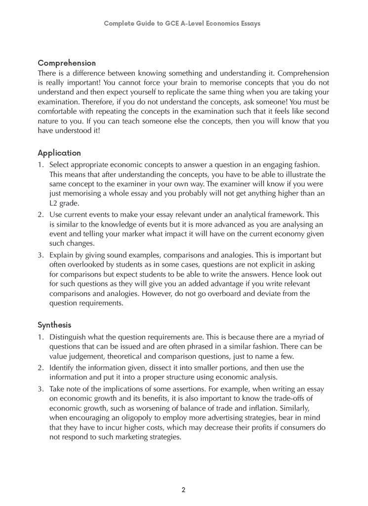 Complete Guide to GCE A-Level Economics Essays