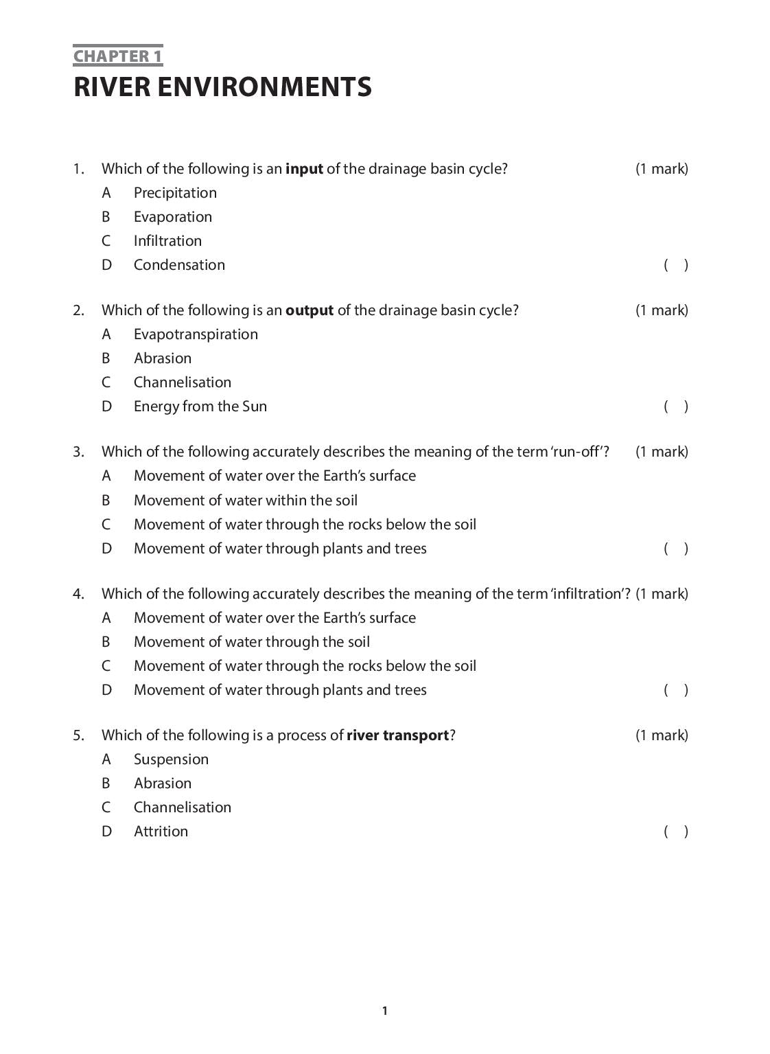 IGCSE Guide Geography Workbook 1  Physical Geography Year 10 & 11