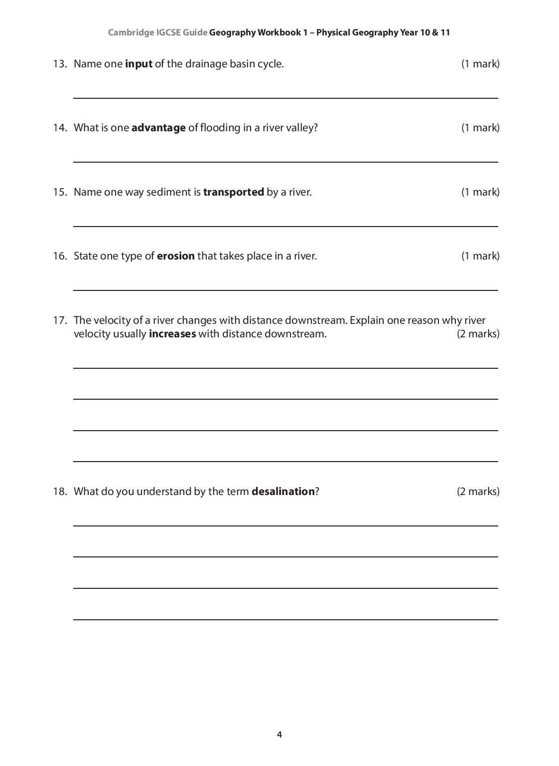 IGCSE Guide Geography Workbook 1  Physical Geography Year 10 & 11