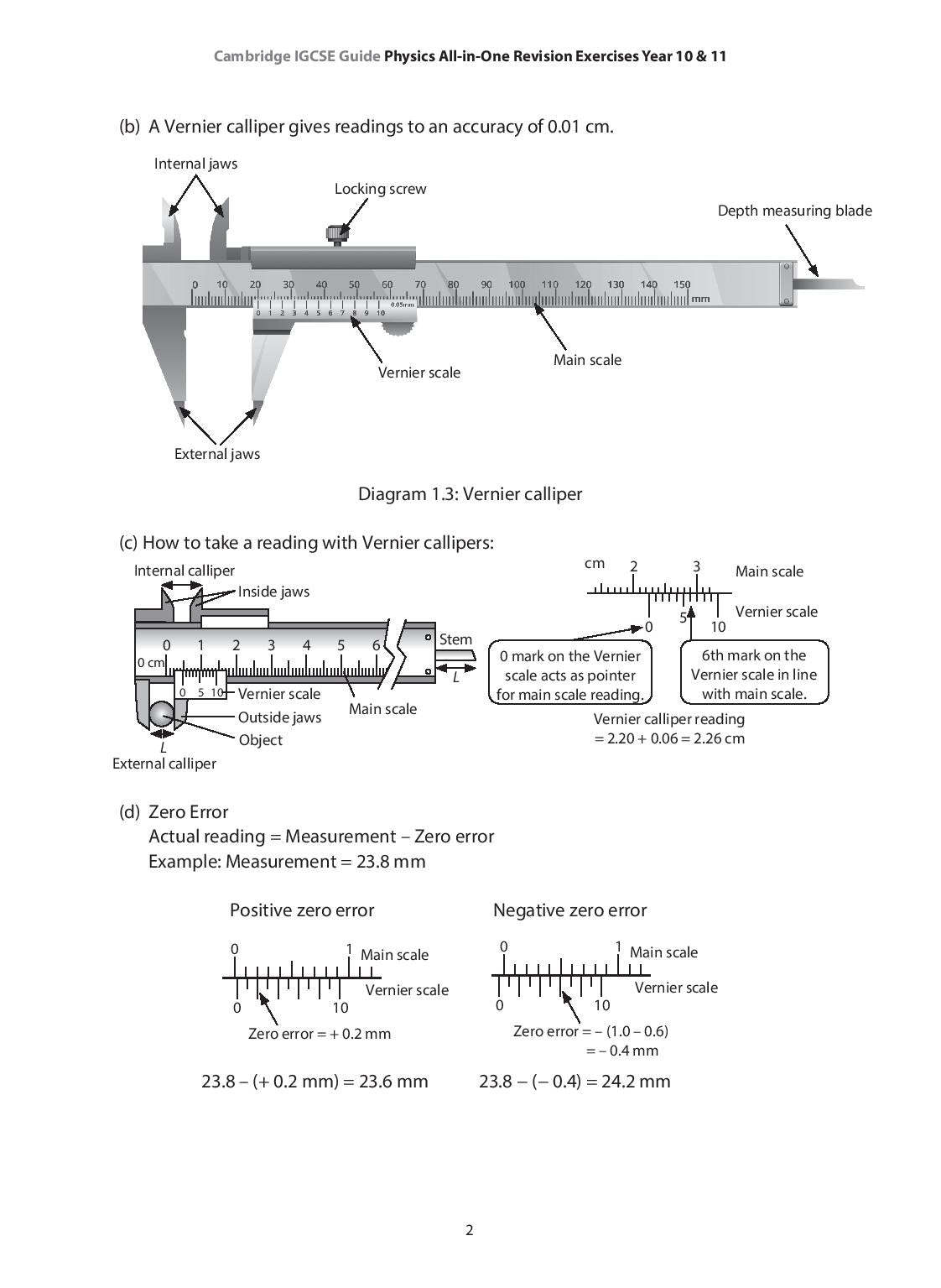 IGCSE Guide Physics All-in-one Revision Exercises Year 10 & 11