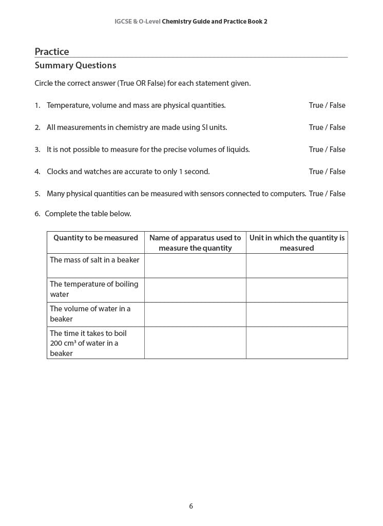 IGCSE and O-Level Chemistry Guide and Practice Book 2
