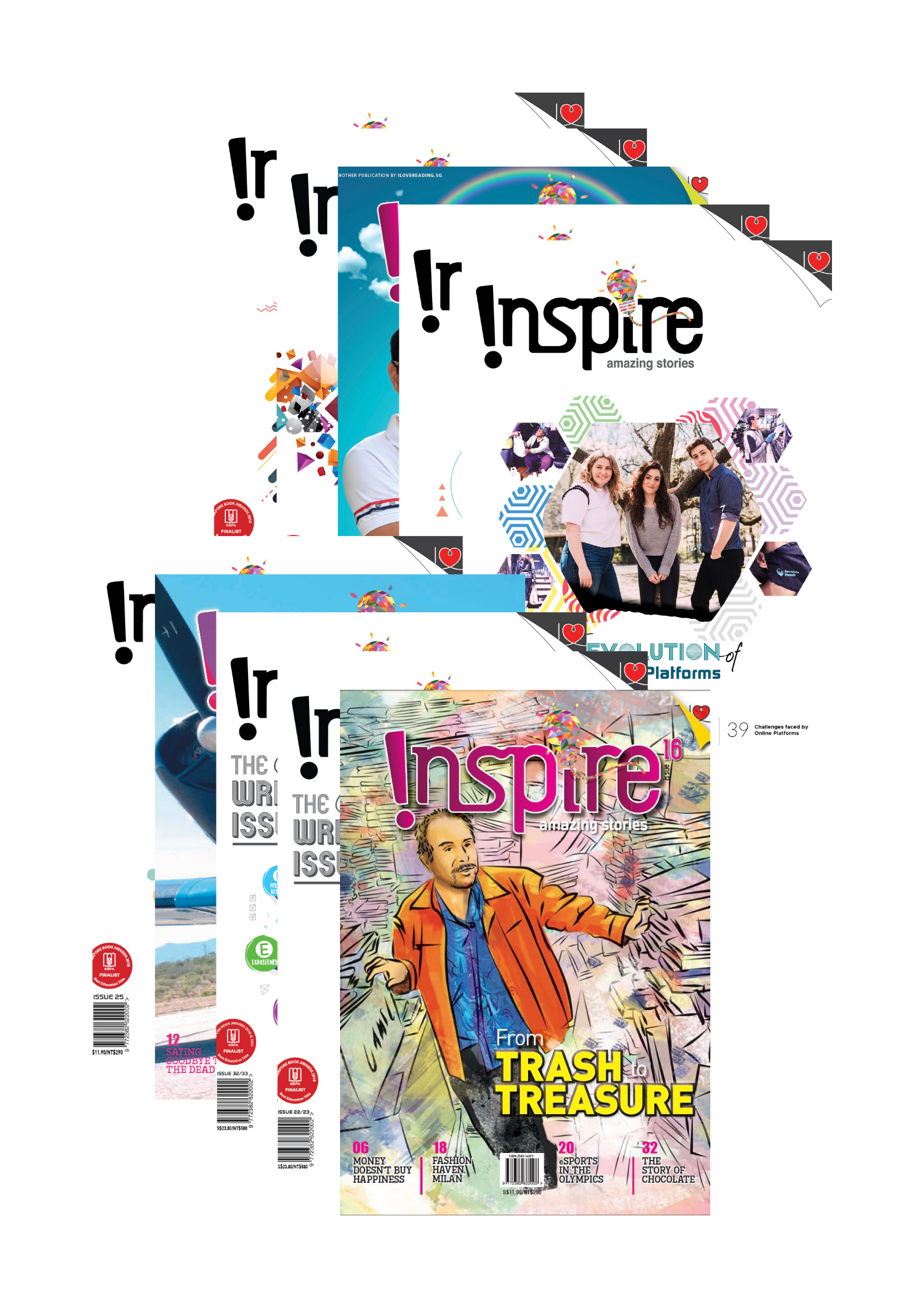 Inspire Magazine Full Suite Collection : 6 single issues + 1 double is