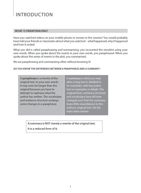 Key Guide O-Level English: Mastering Paraphrasing Skills
