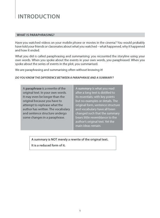 Key Guide O-Level English: Mastering Paraphrasing Skills