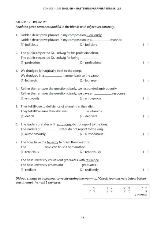 Key Guide O-Level English: Mastering Paraphrasing Skills