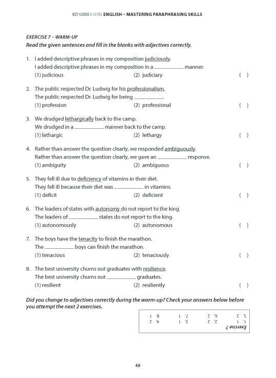 Key Guide O-Level English: Mastering Paraphrasing Skills