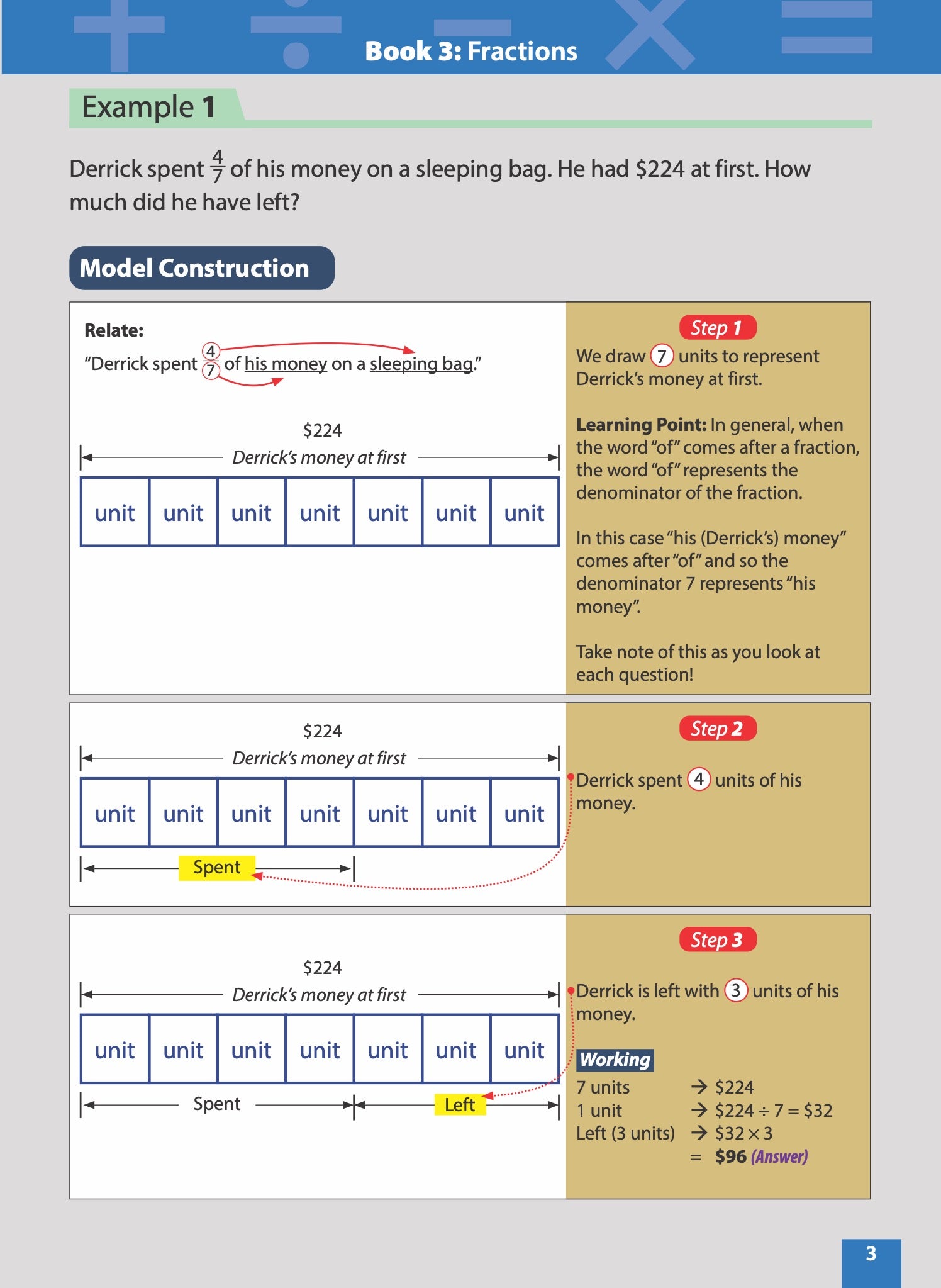 [PRE-ORDER] - Master Math Models Primary 3 & 4 Book 3  Fractions