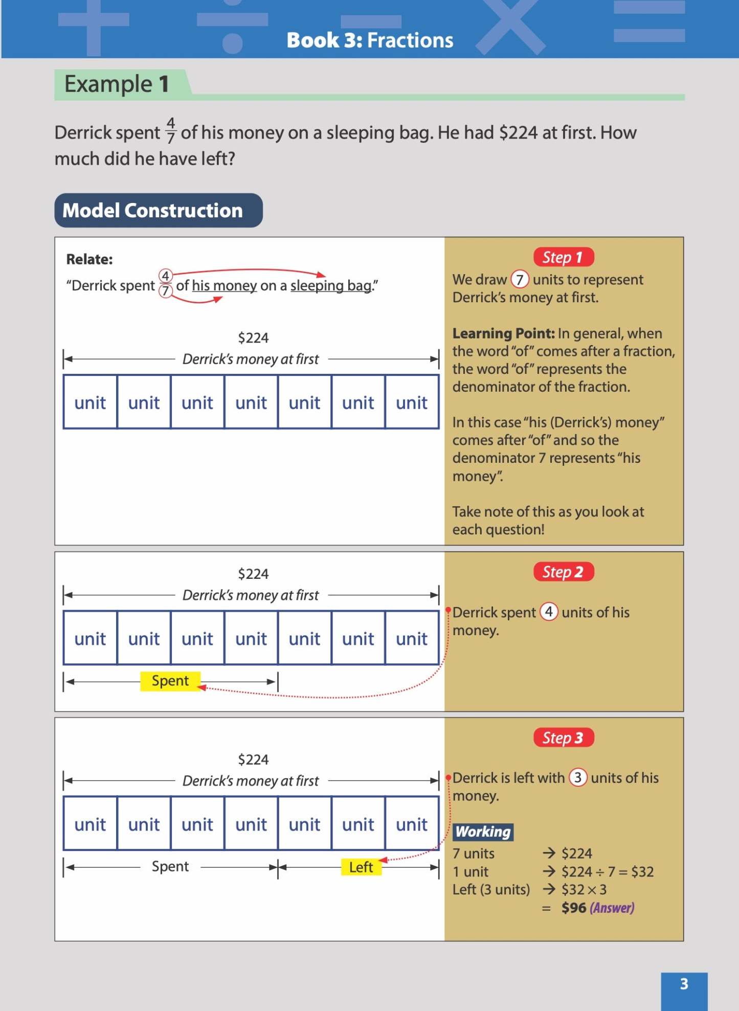 [PRE-ORDER] - Master Math Models Primary 3 & 4 Book 3  Fractions