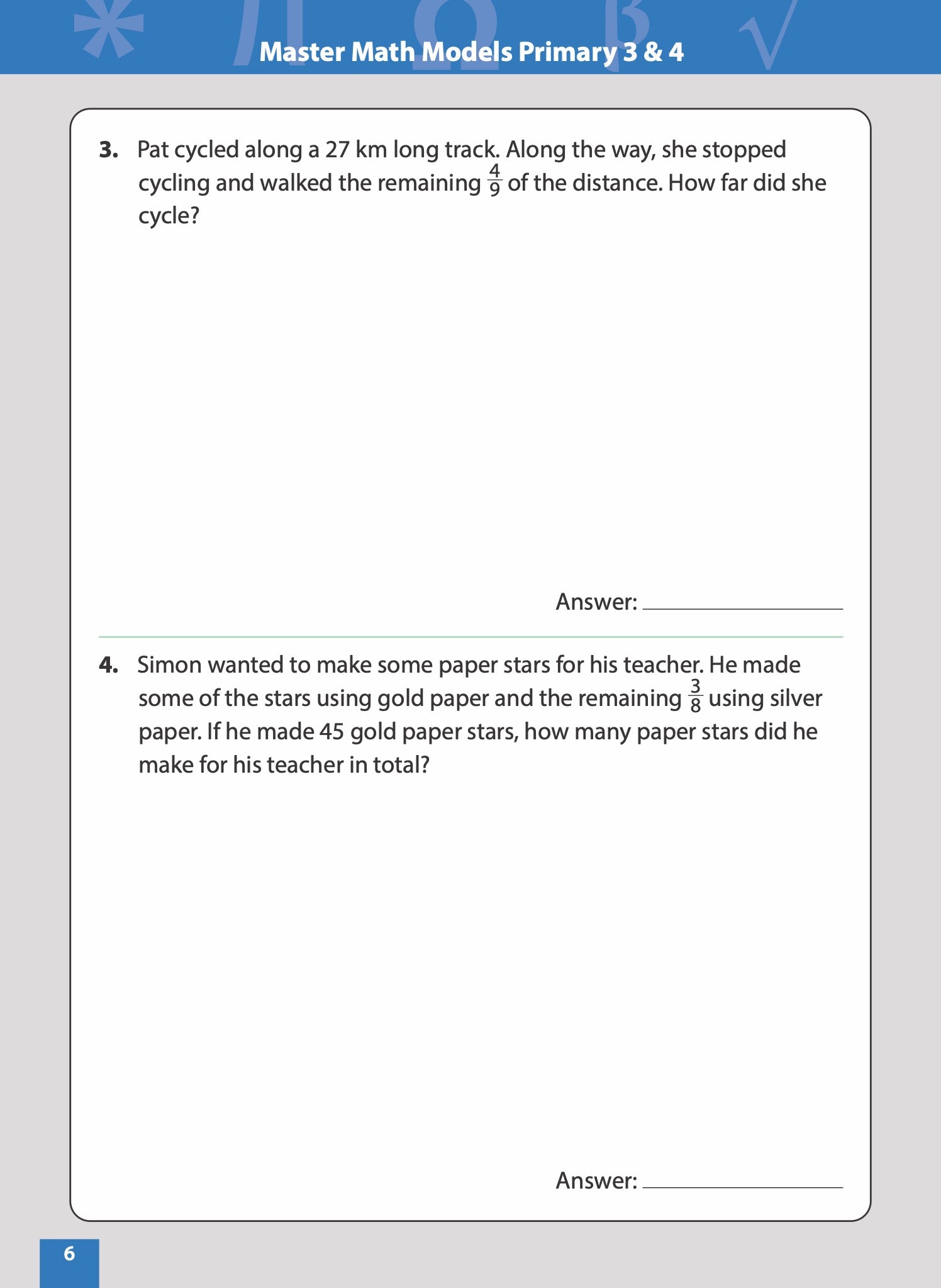 [PRE-ORDER] - Master Math Models Primary 3 & 4 Book 3  Fractions