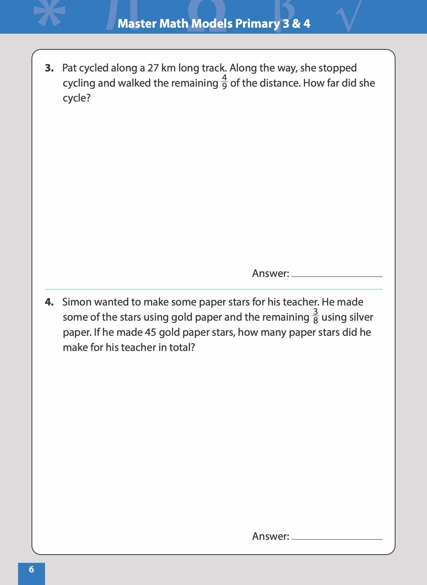 [PRE-ORDER] - Master Math Models Primary 3 & 4 Book 3  Fractions