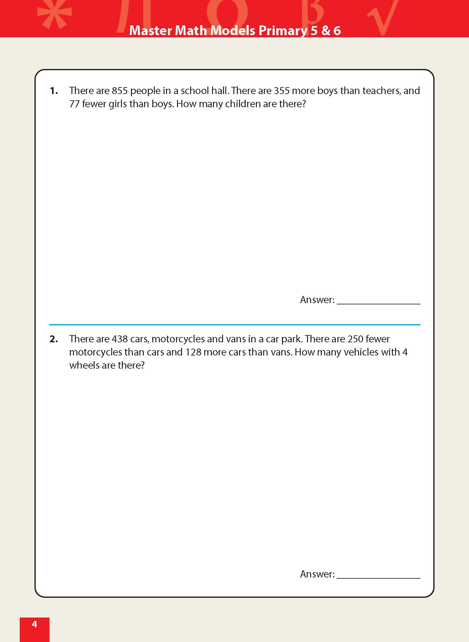 Master Math Models Primary 5 & 6 Book 1  Whole Numbers and Fractions