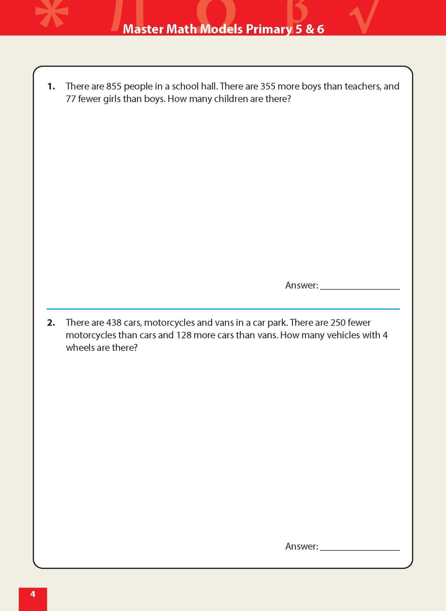 Master Math Models Primary 5 & 6 Book 1  Whole Numbers and Fractions