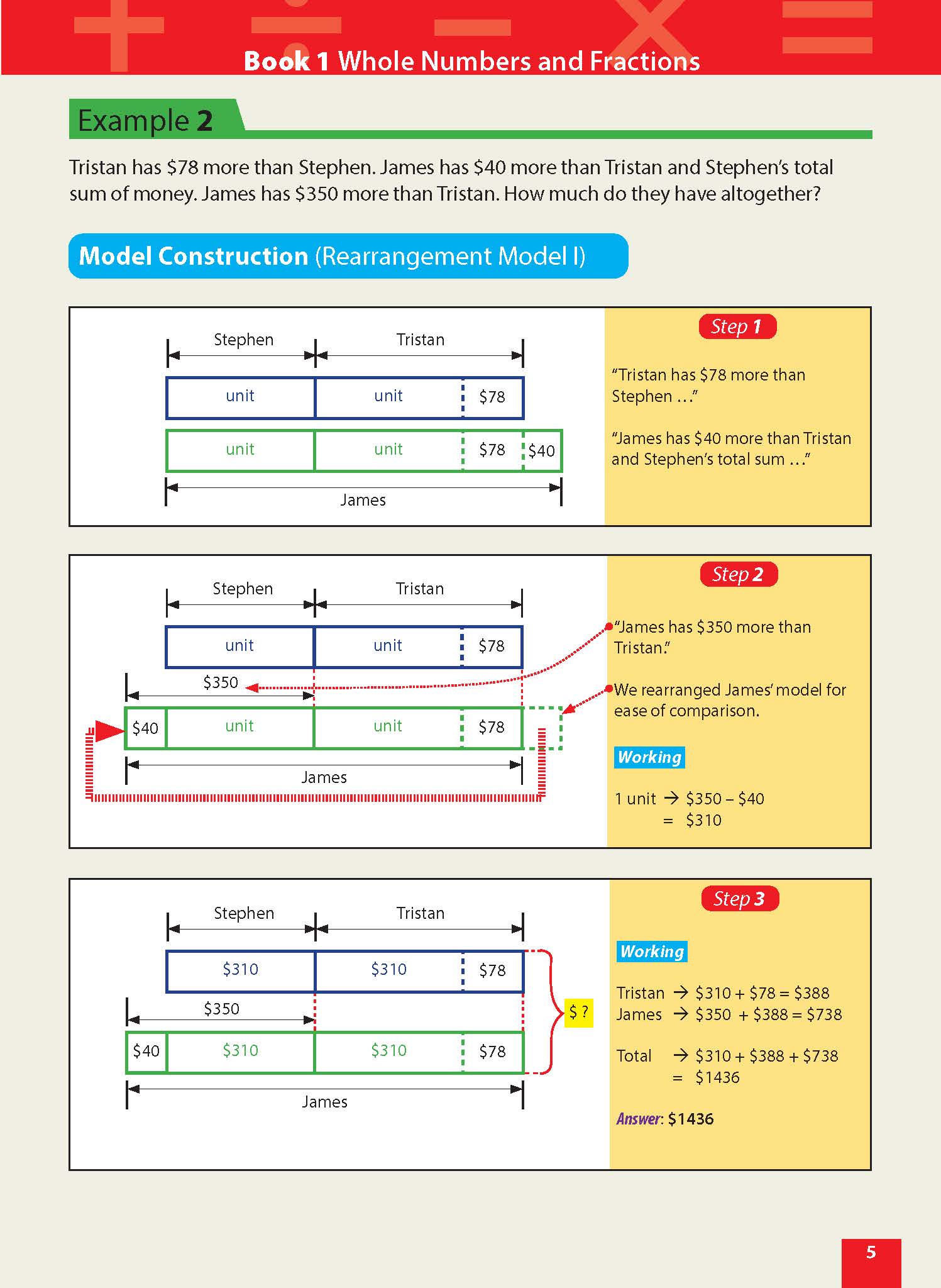 Master Math Models Primary 5 & 6 Book 1  Whole Numbers and Fractions