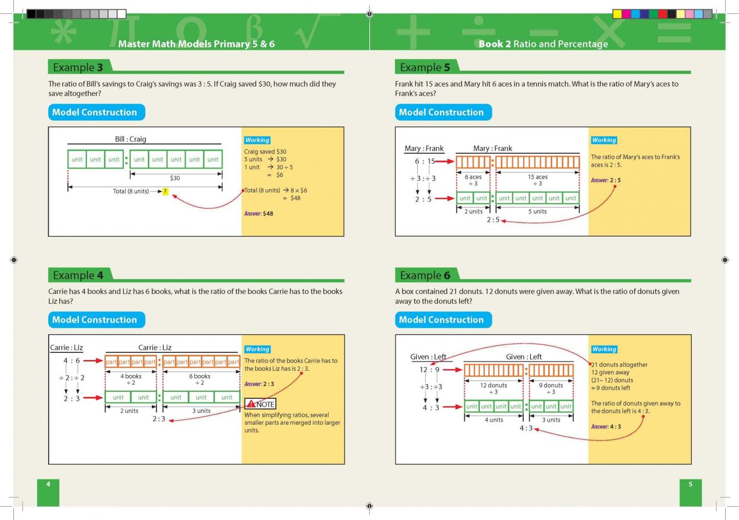 Master Math Models Primary 5 & 6 Book 2  Ratio and Percentage