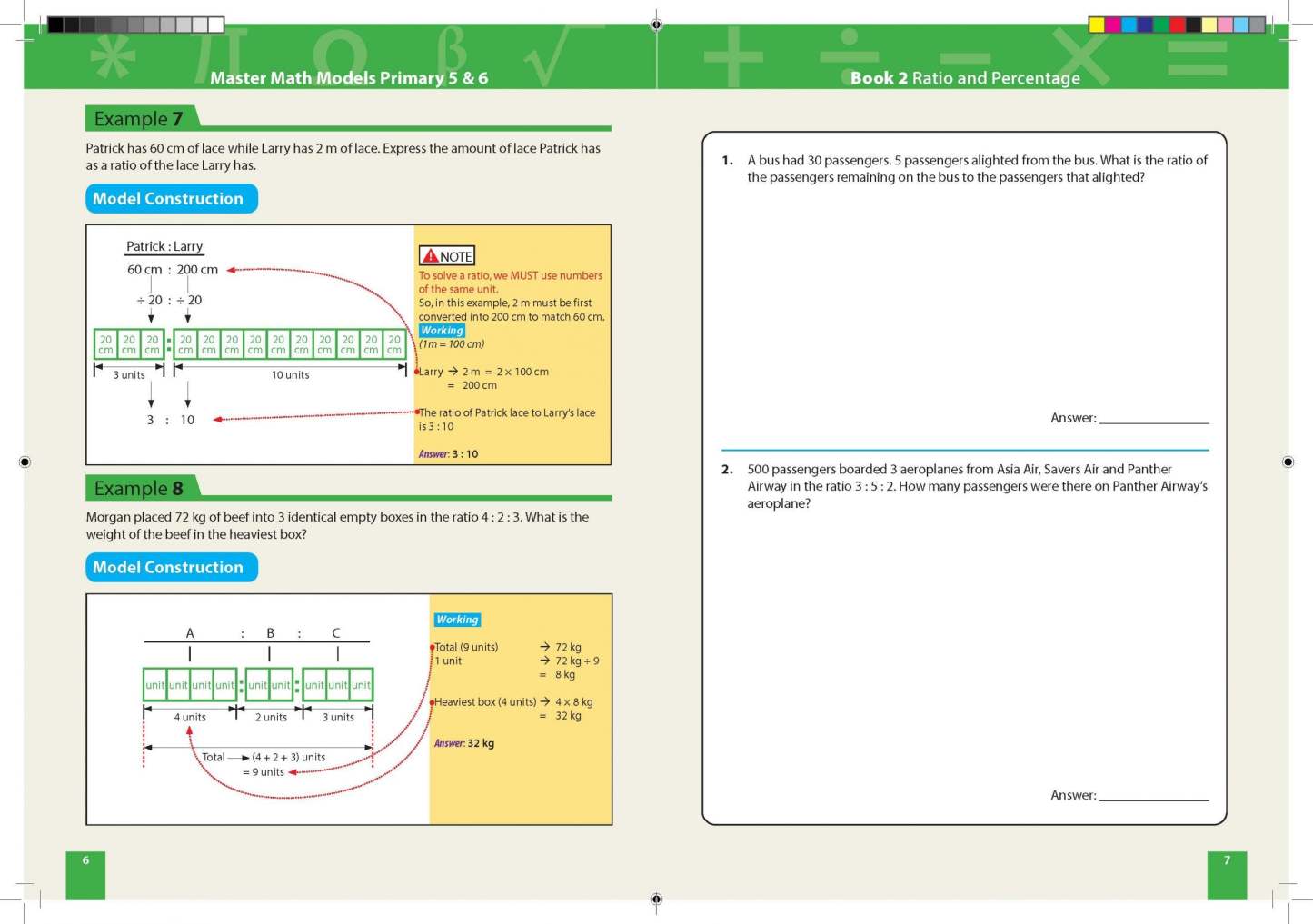 Master Math Models Primary 5 & 6 Book 2  Ratio and Percentage