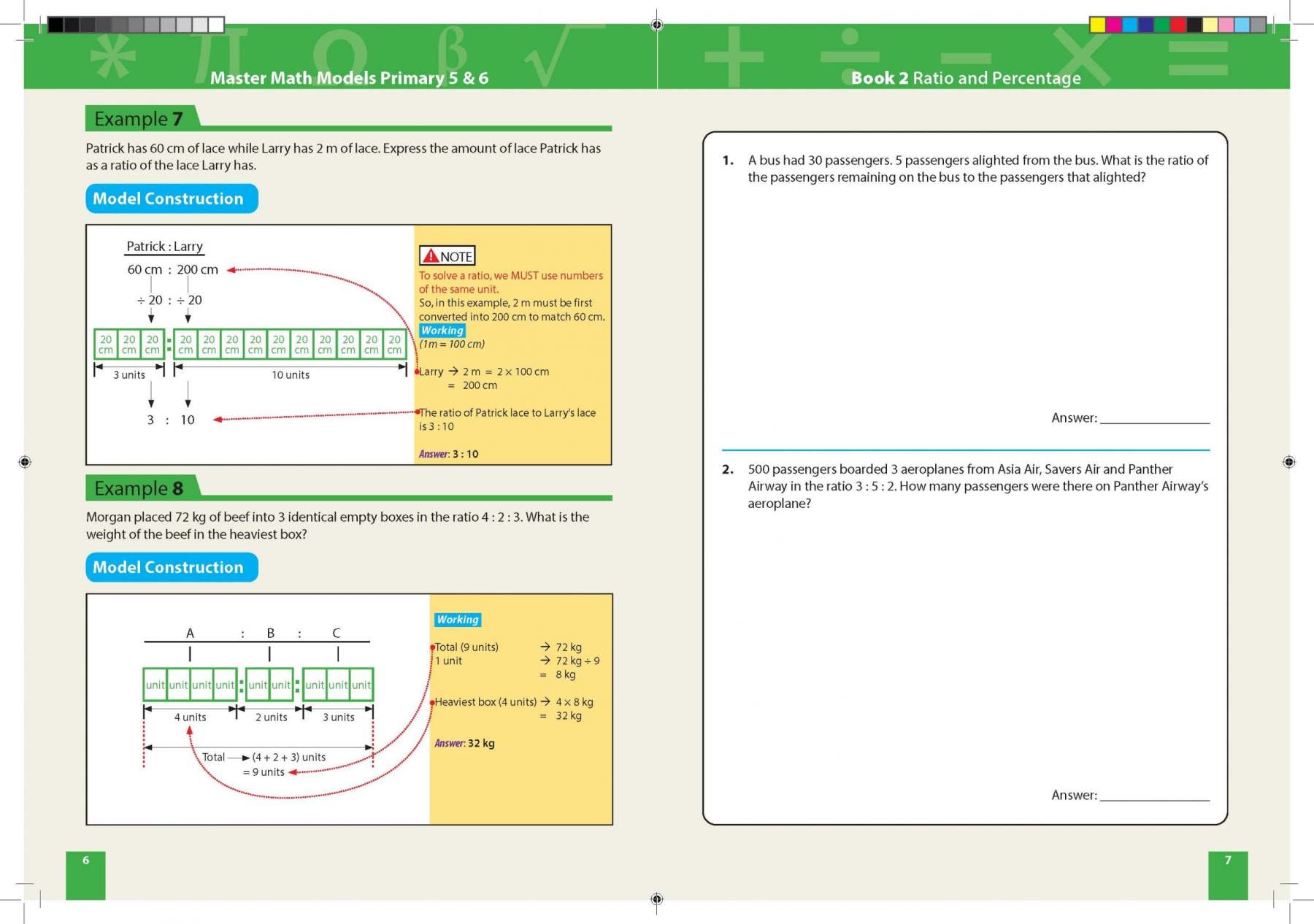 Master Math Models Primary 5 & 6 Book 2  Ratio and Percentage