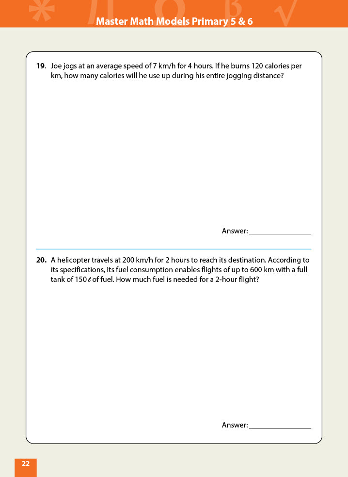 Master Math Models Primary 5 & 6 Book 3  Rate and Speed