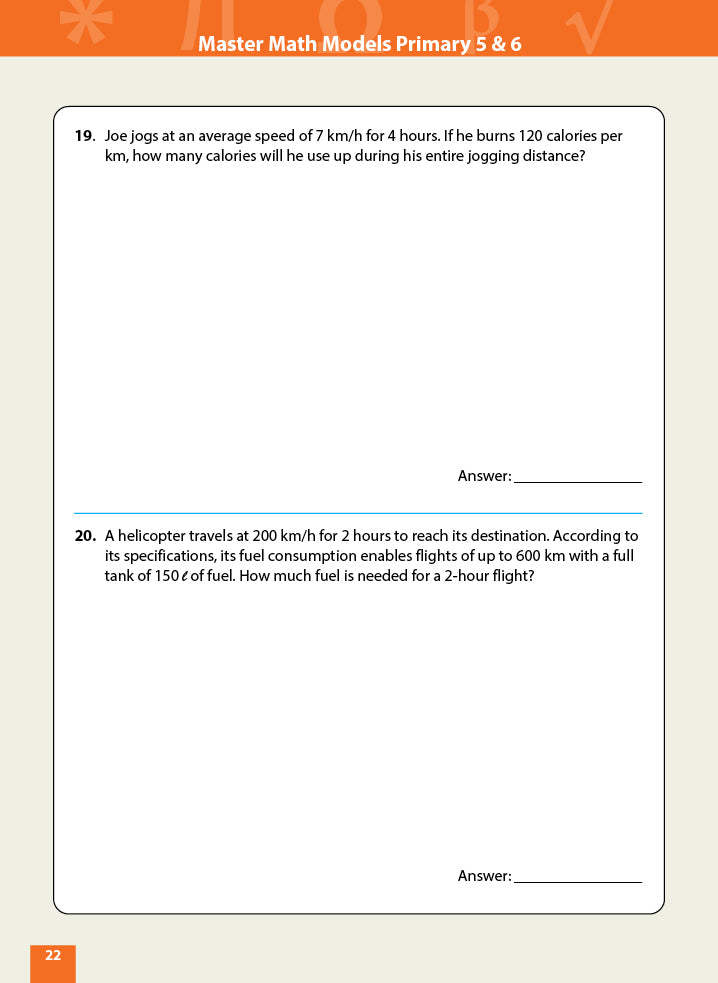 Master Math Models Primary 5 & 6 Book 3  Rate and Speed