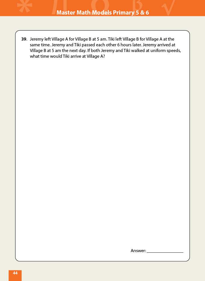 Master Math Models Primary 5 & 6 Book 3  Rate and Speed