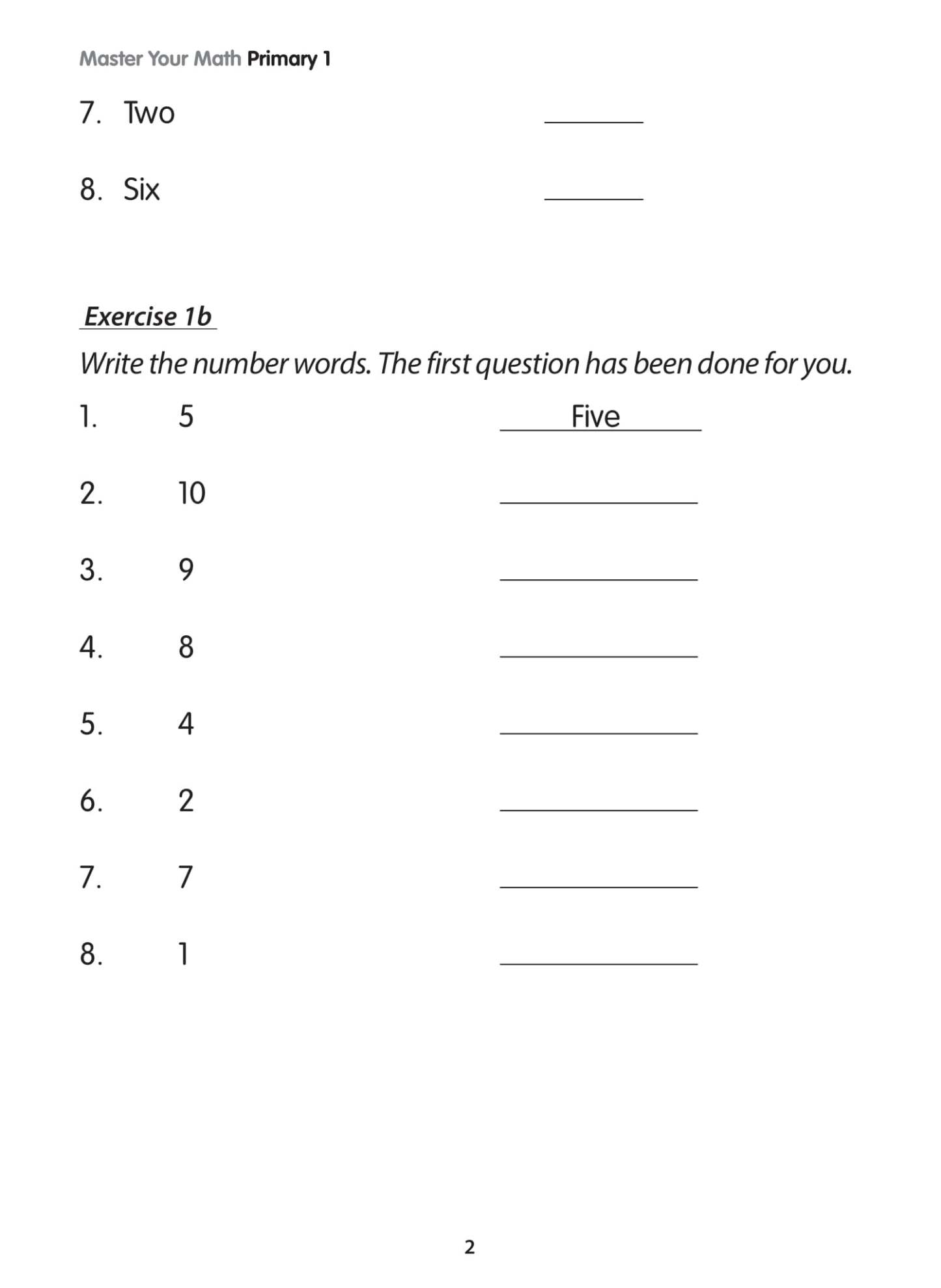 Master Your Math Primary 1