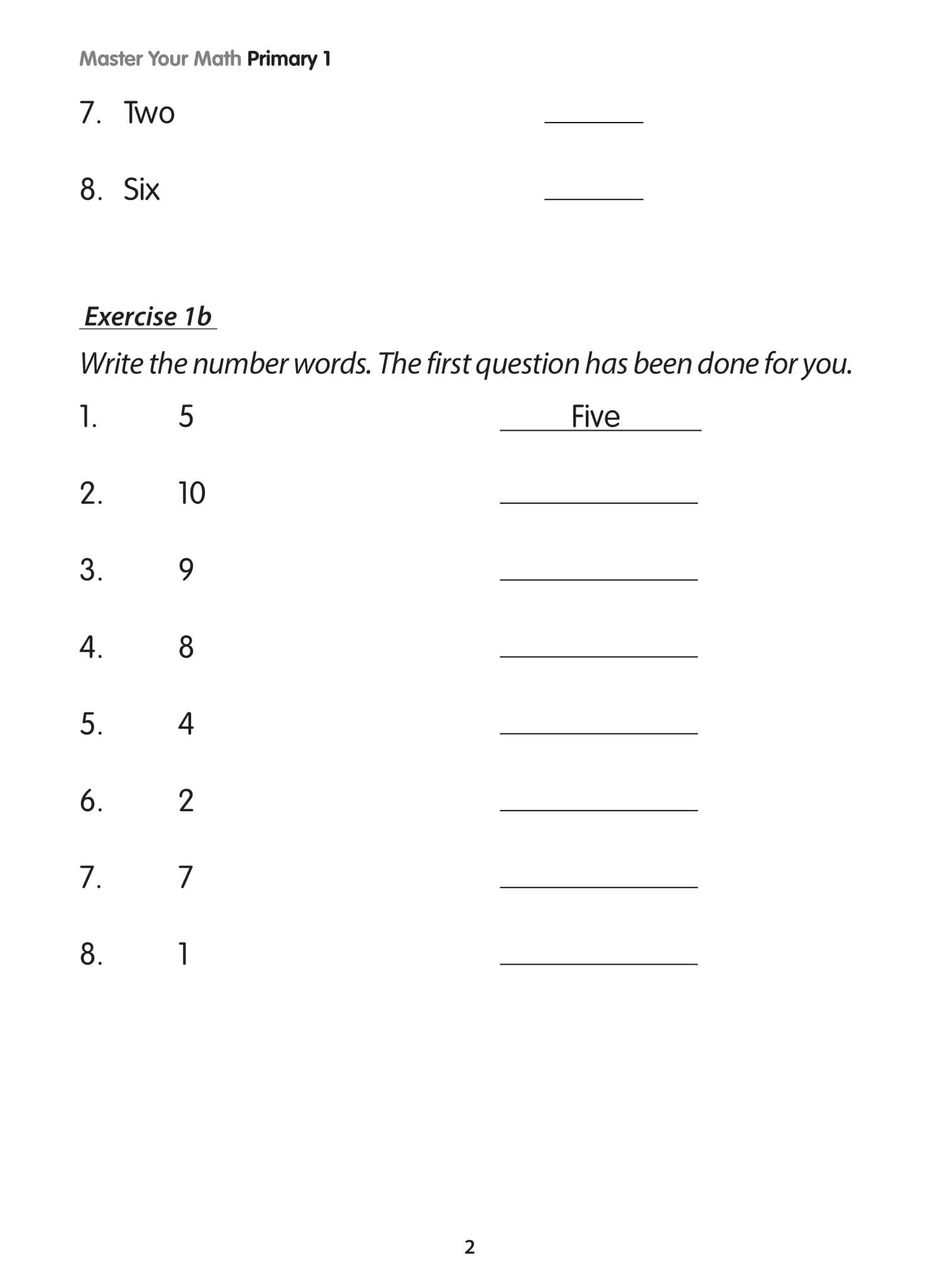 Master Your Math Primary 1