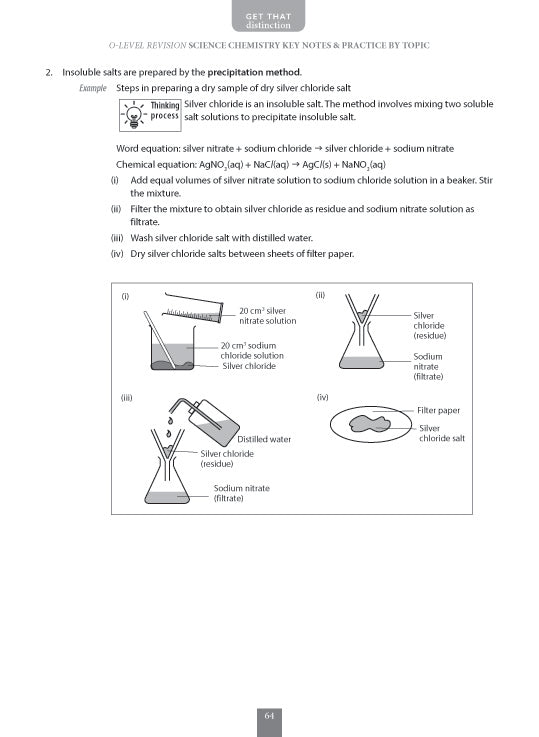 O-Level Revision Guide Science Chemistry: Key Notes & Critical Questions