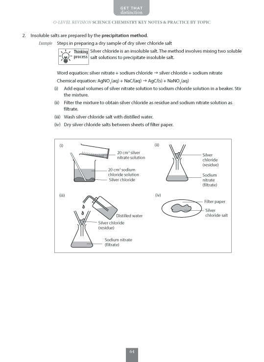 O-Level Revision Guide Science Chemistry: Key Notes & Critical Questions