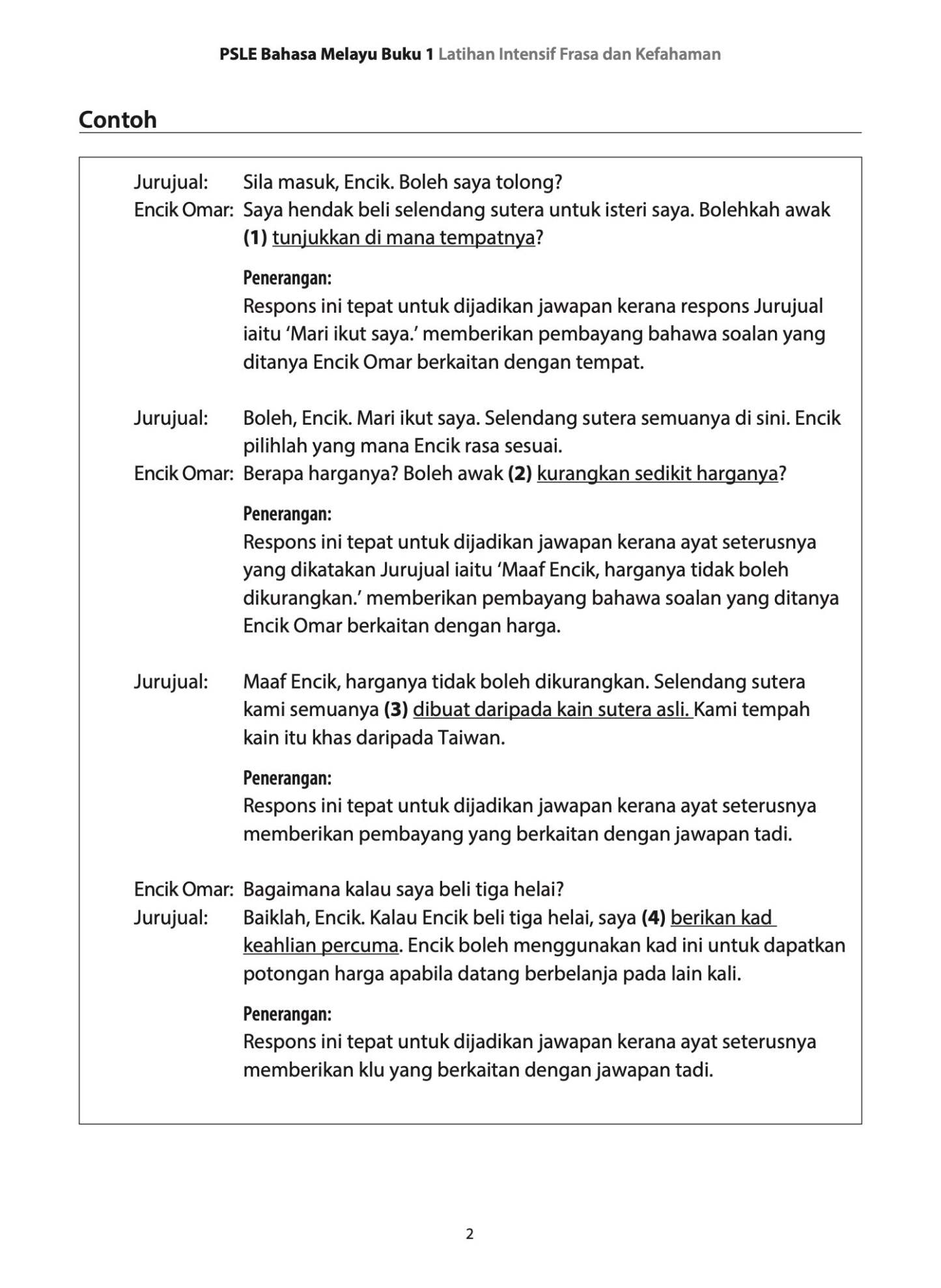 PSLE Bahasa Melayu Buku 1 Latihan Intensif Frasa