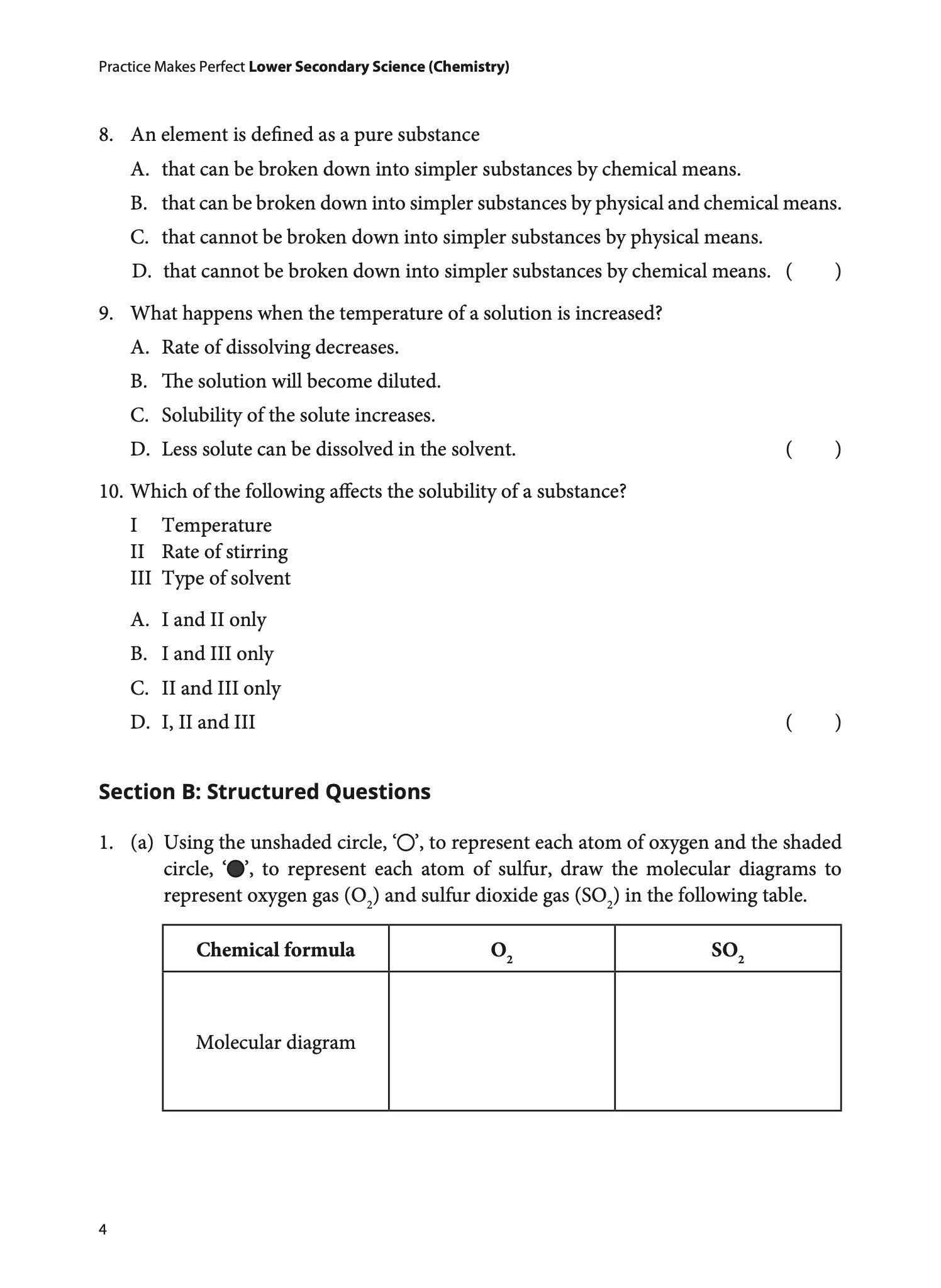 Practice Makes Perfect Lower Secondary Science Chemistry
