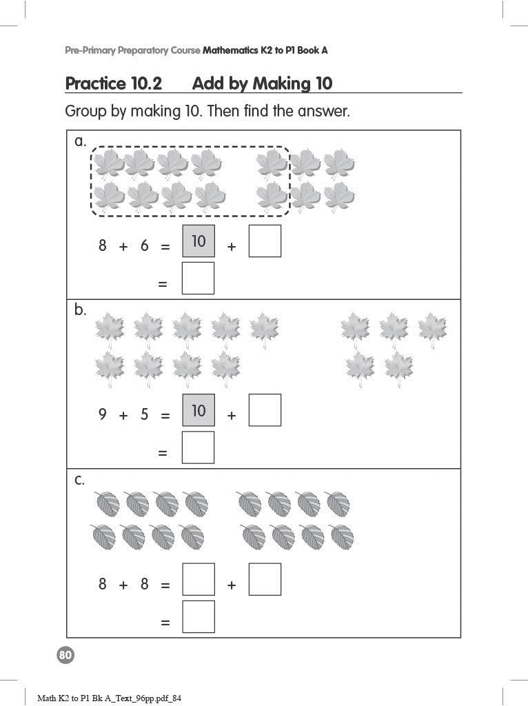 Pre-Primary Preparatory Course Mathematics K2 to P1 Book A