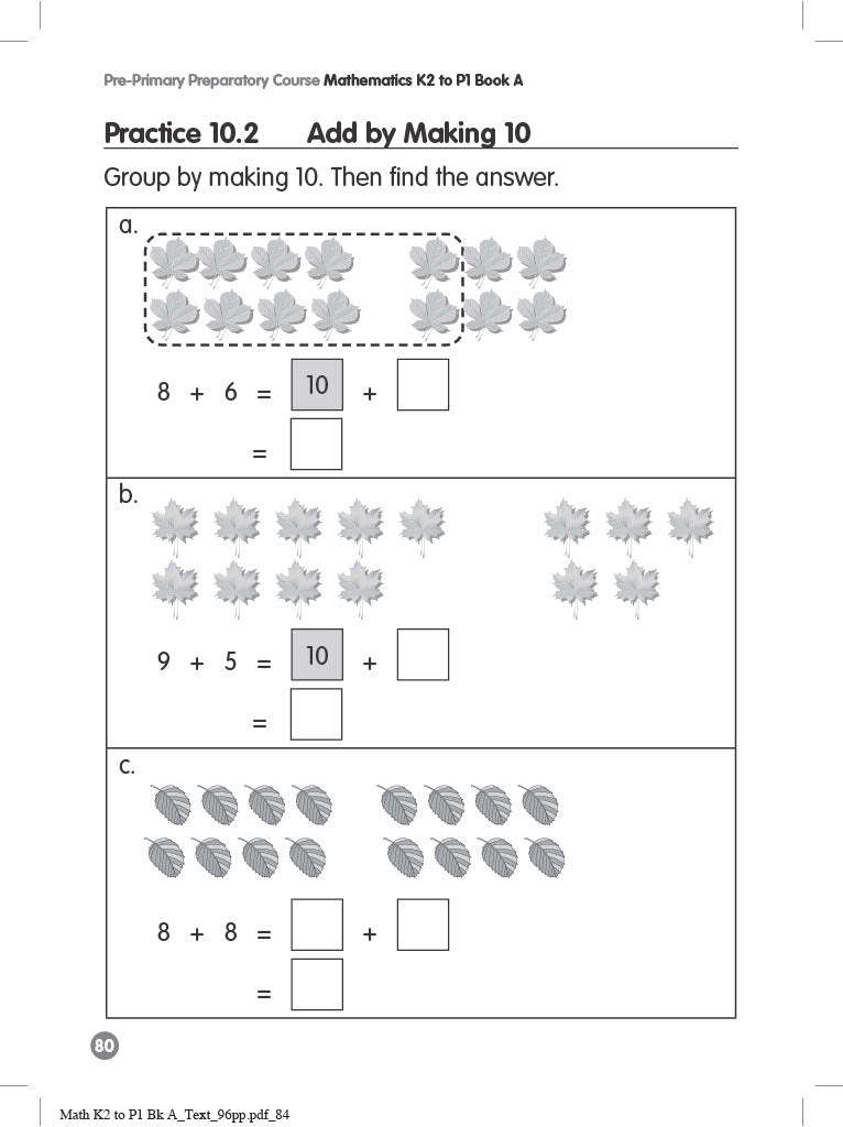 Pre-Primary Preparatory Course Mathematics K2 to P1 Book A