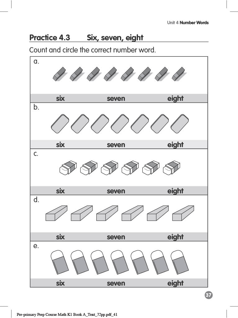 Pre-primary Preparatory Course Mathematics K1 Book A