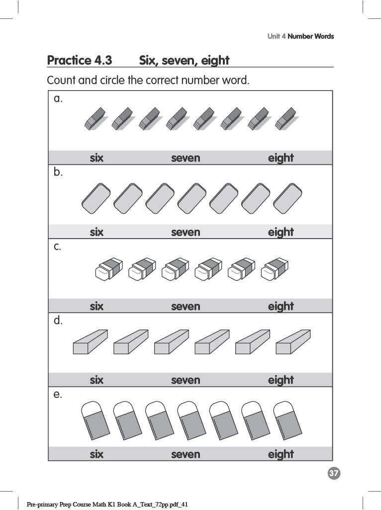Pre-primary Preparatory Course Mathematics K1 Book A