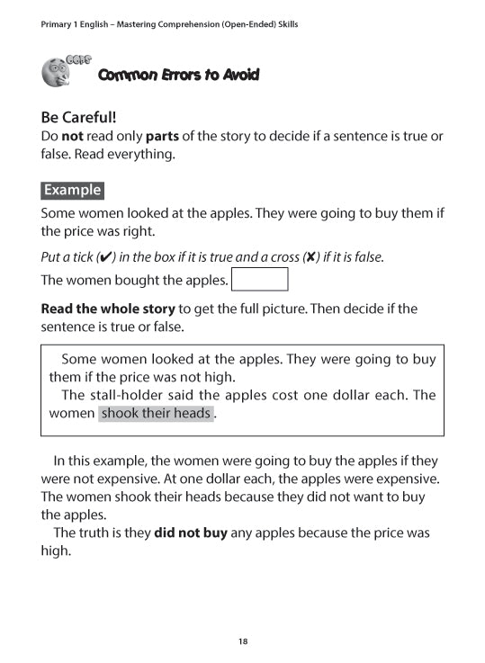 Primary 1 English: Mastering Comprehension (Open-Ended) Skills
