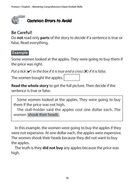 Primary 1 English: Mastering Comprehension (Open-Ended) Skills