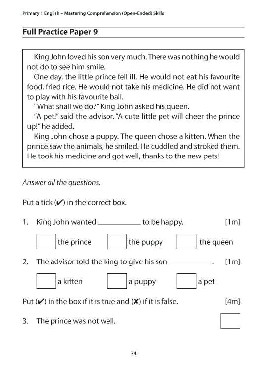 Primary 1 English: Mastering Comprehension (Open-Ended) Skills