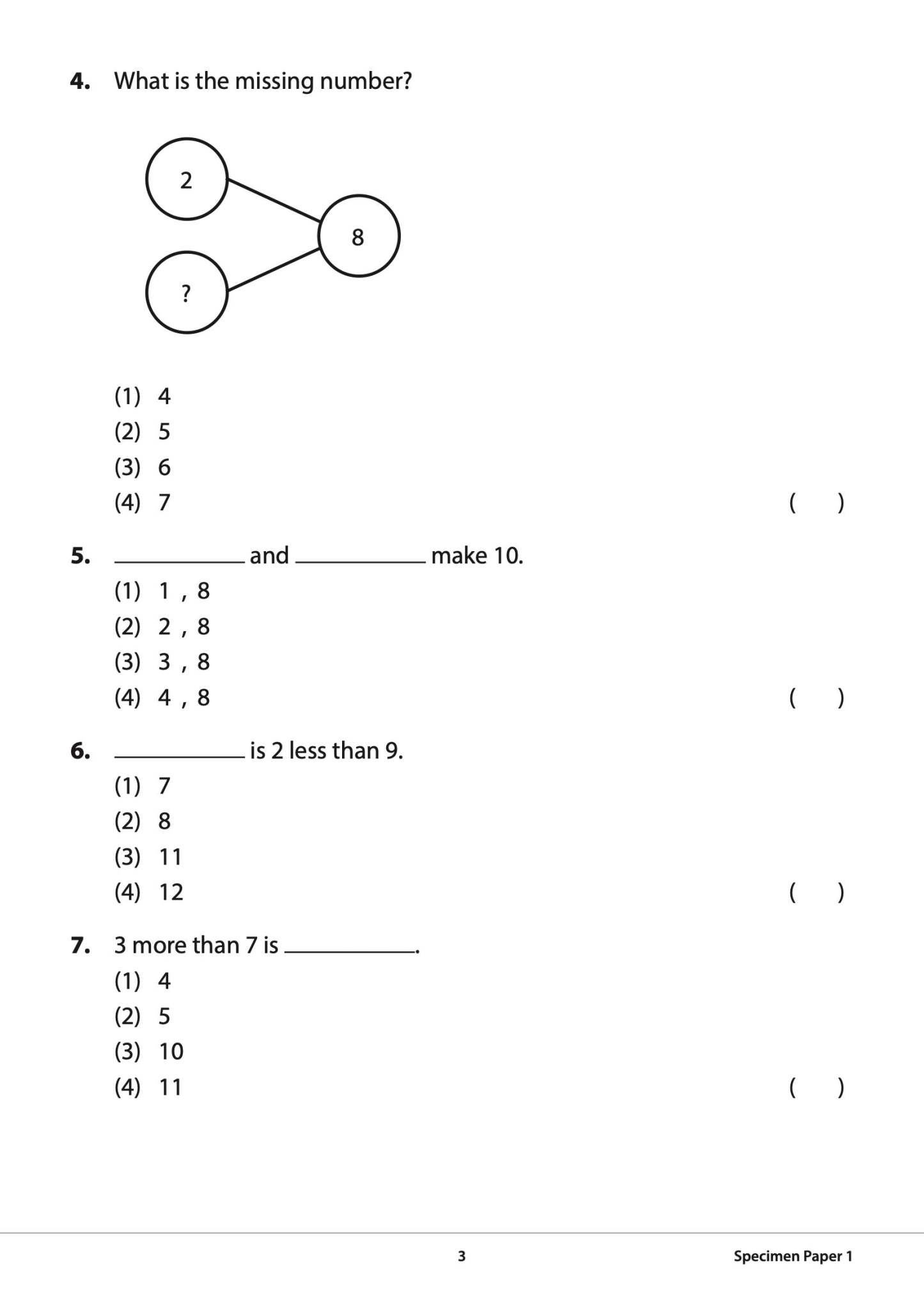Primary 1 Mathematics CA & SA Specimen Papers Second Edition