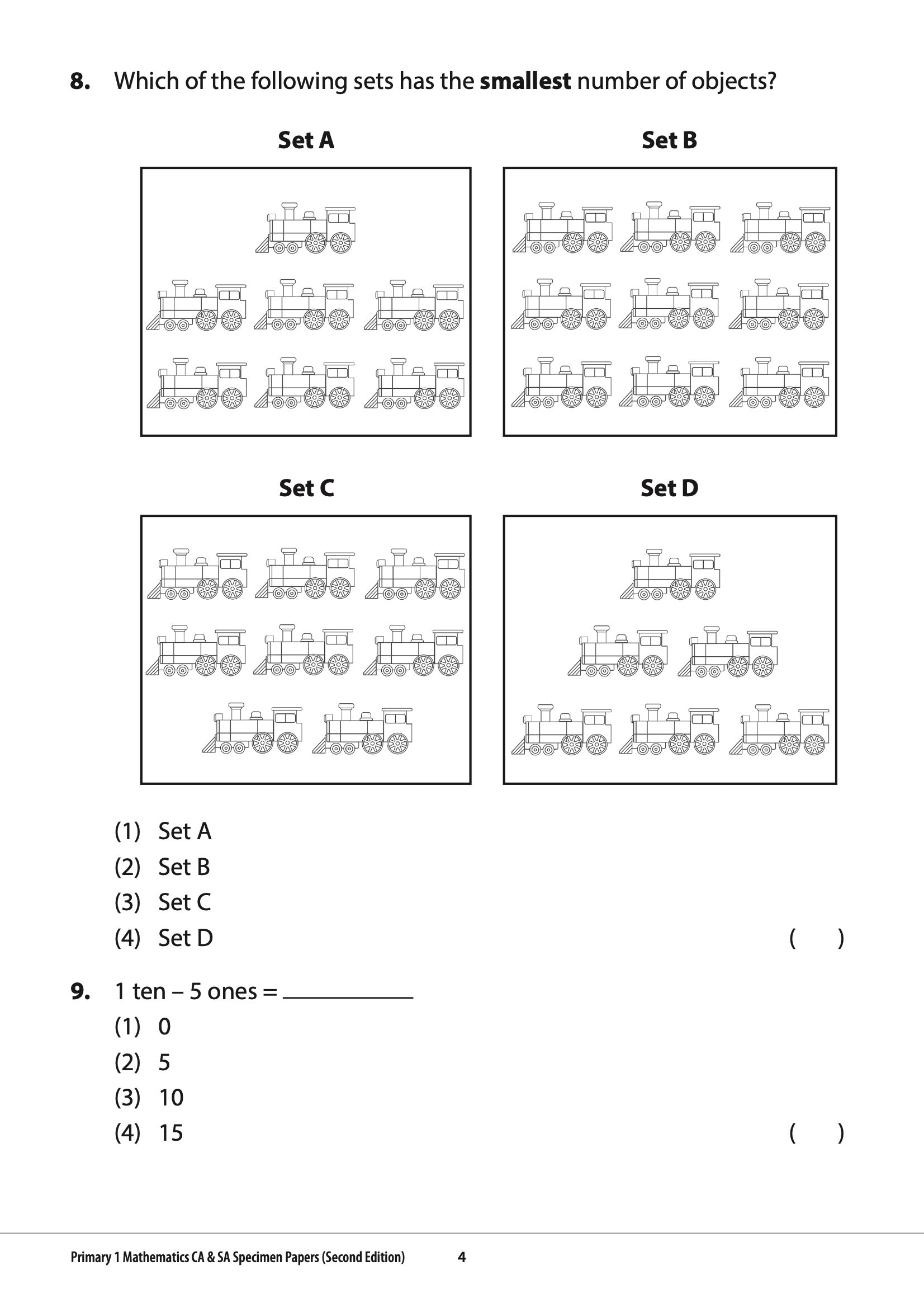 Primary 1 Mathematics CA & SA Specimen Papers Second Edition
