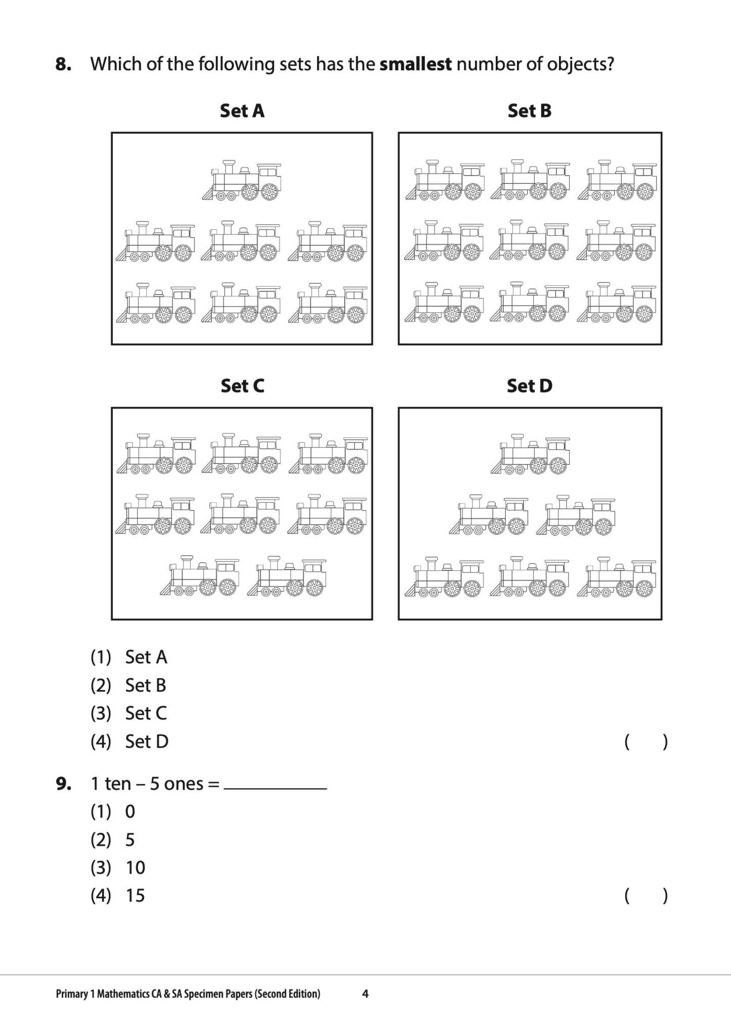 Primary 1 Mathematics CA & SA Specimen Papers Second Edition