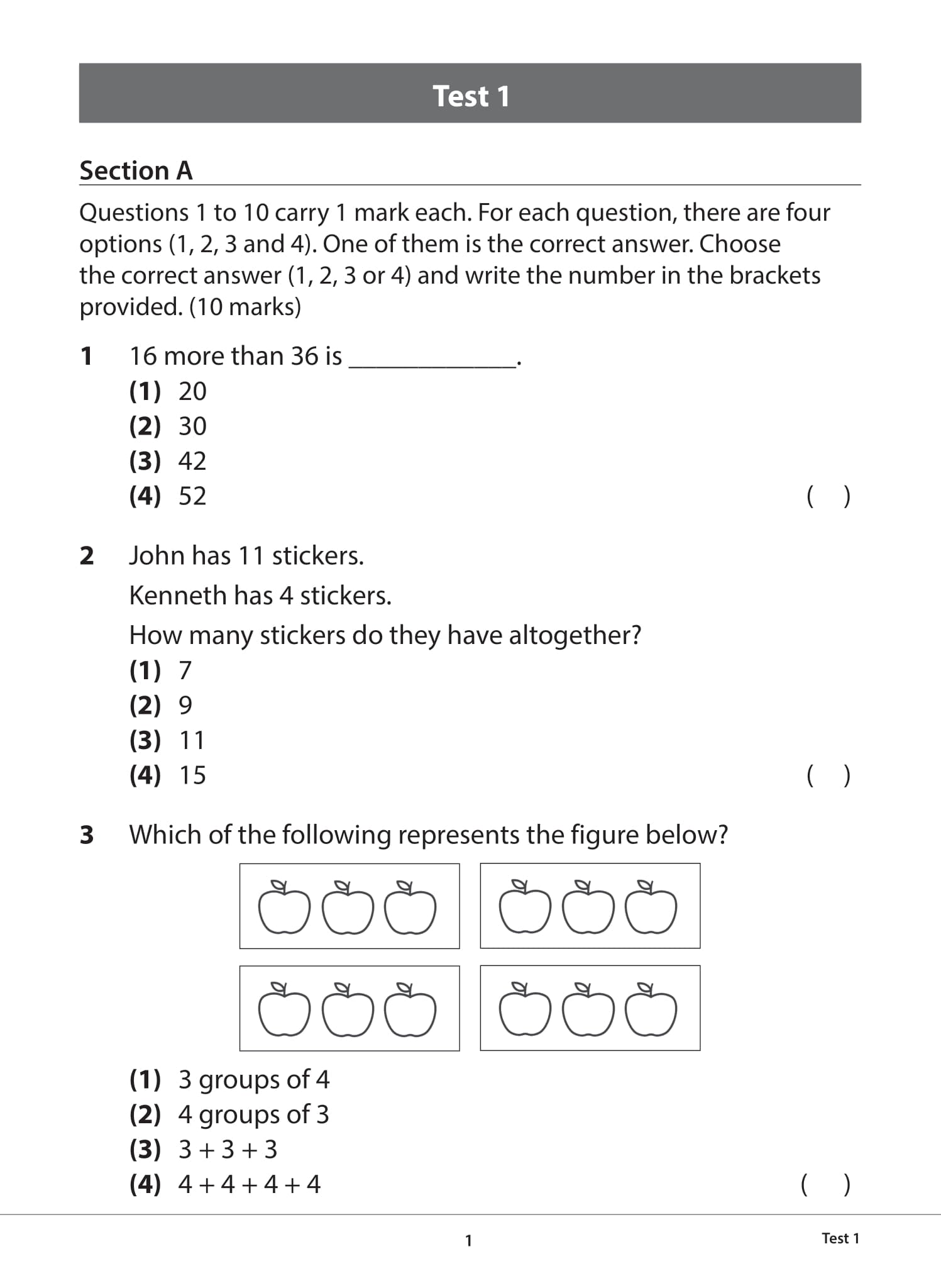 Primary 1 Mathematics Practice Papers Second Edition