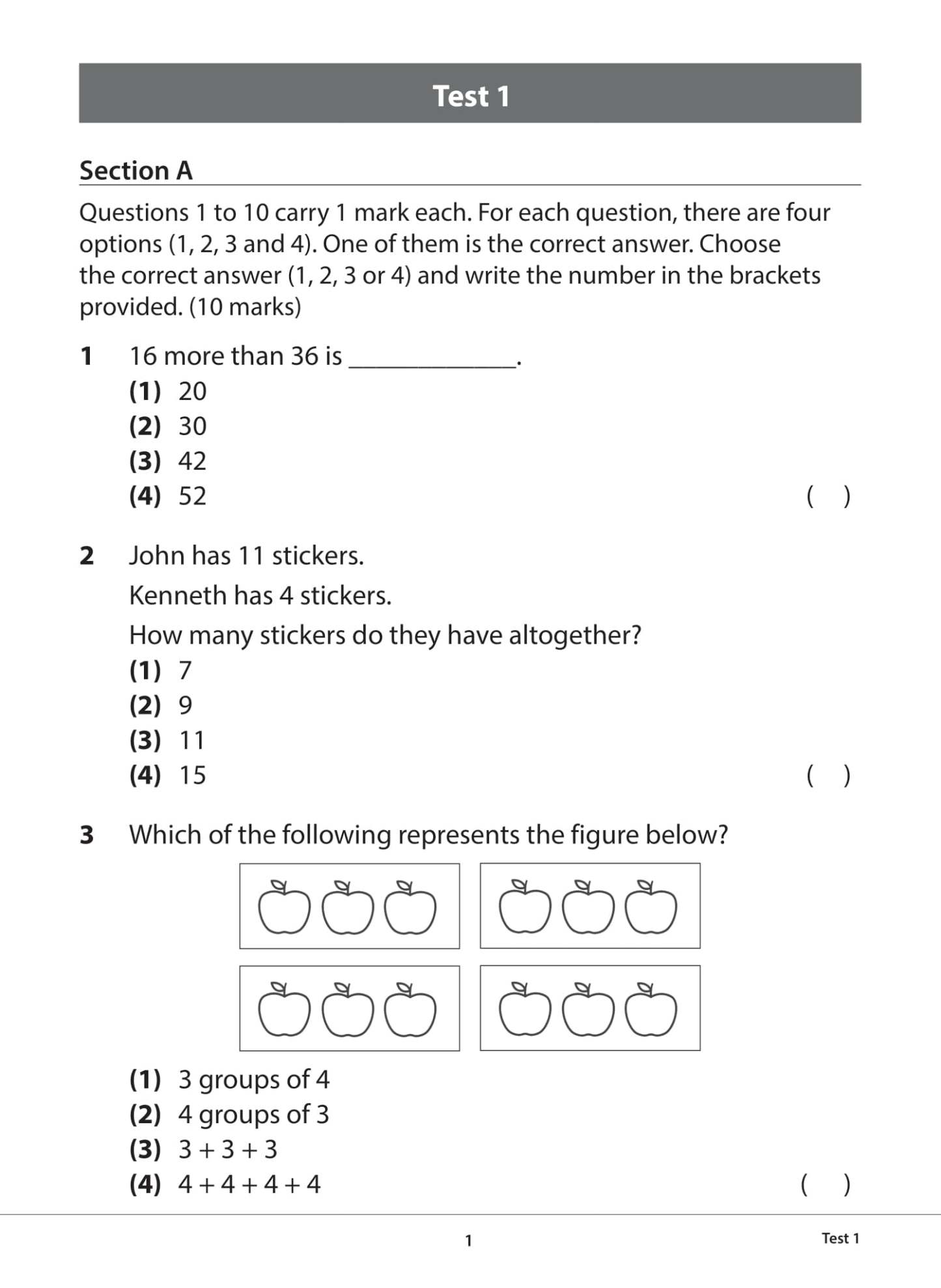 Primary 1 Mathematics Practice Papers Second Edition