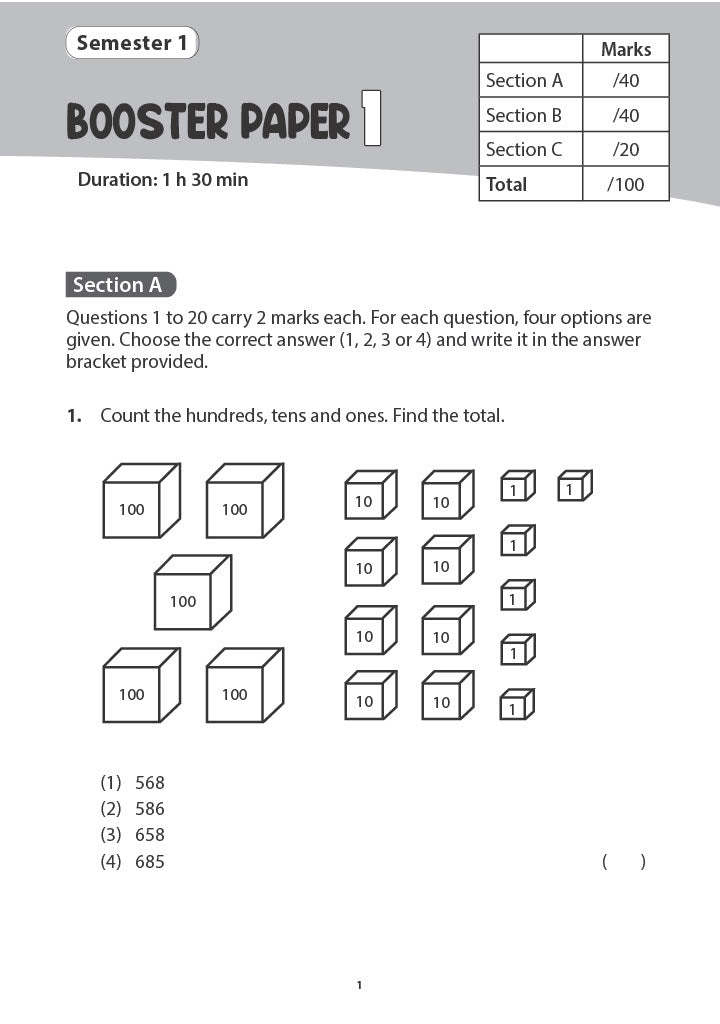 Primary 2 Mathematics Semester Booster Papers