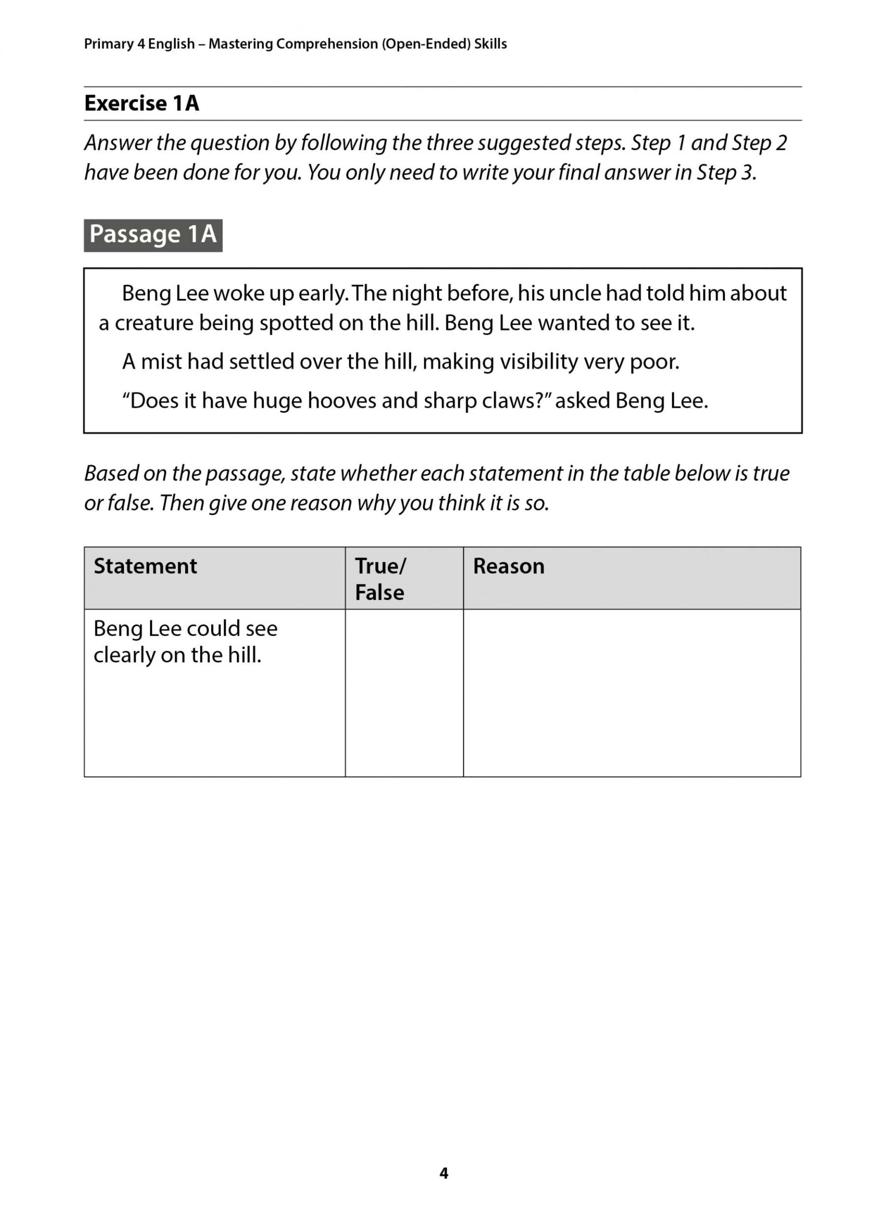 Primary 4 English: Mastering Comprehension (Open-Ended) Skills