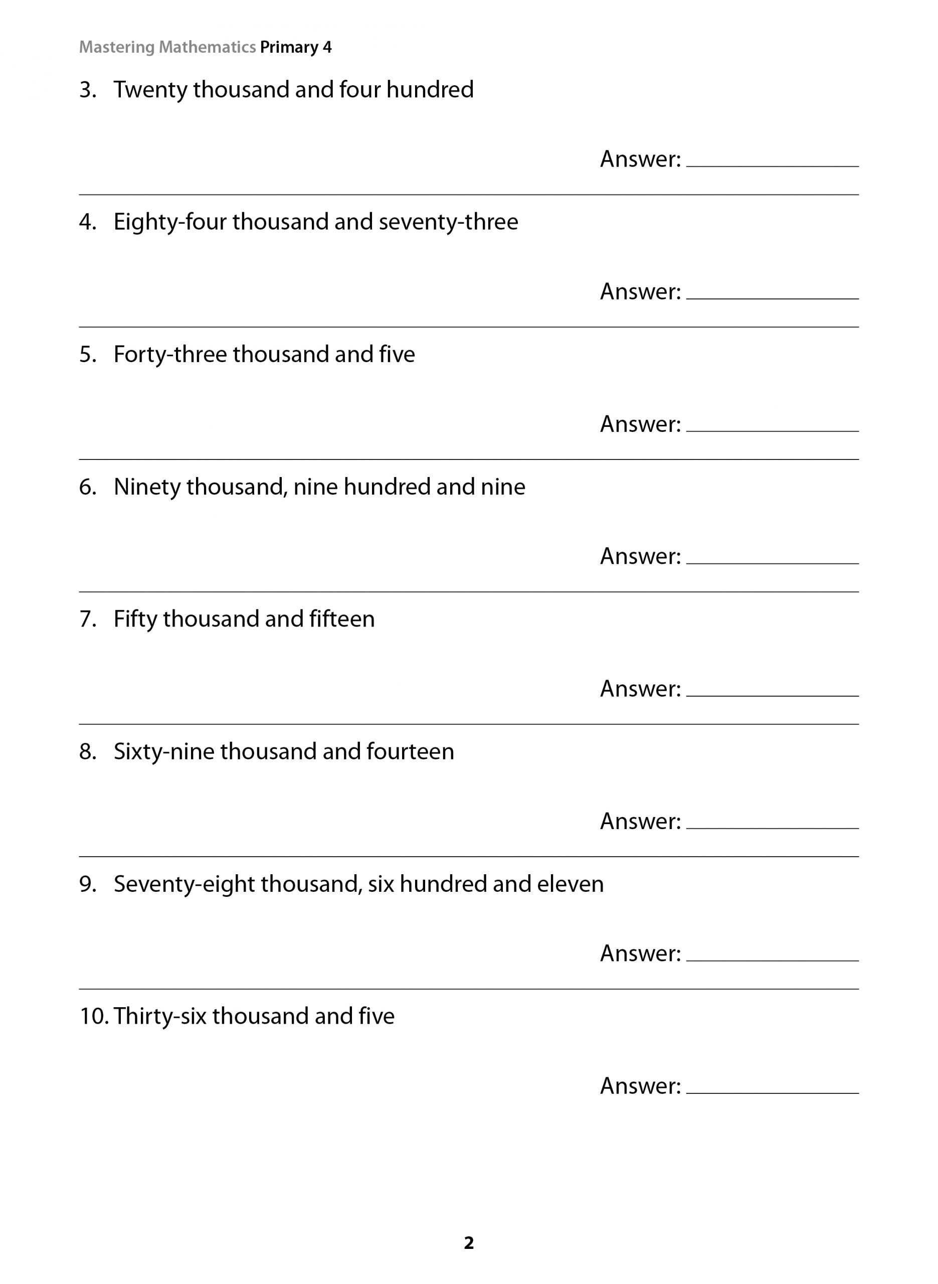 Primary 4 Mathematics  Mastering Mathematics
