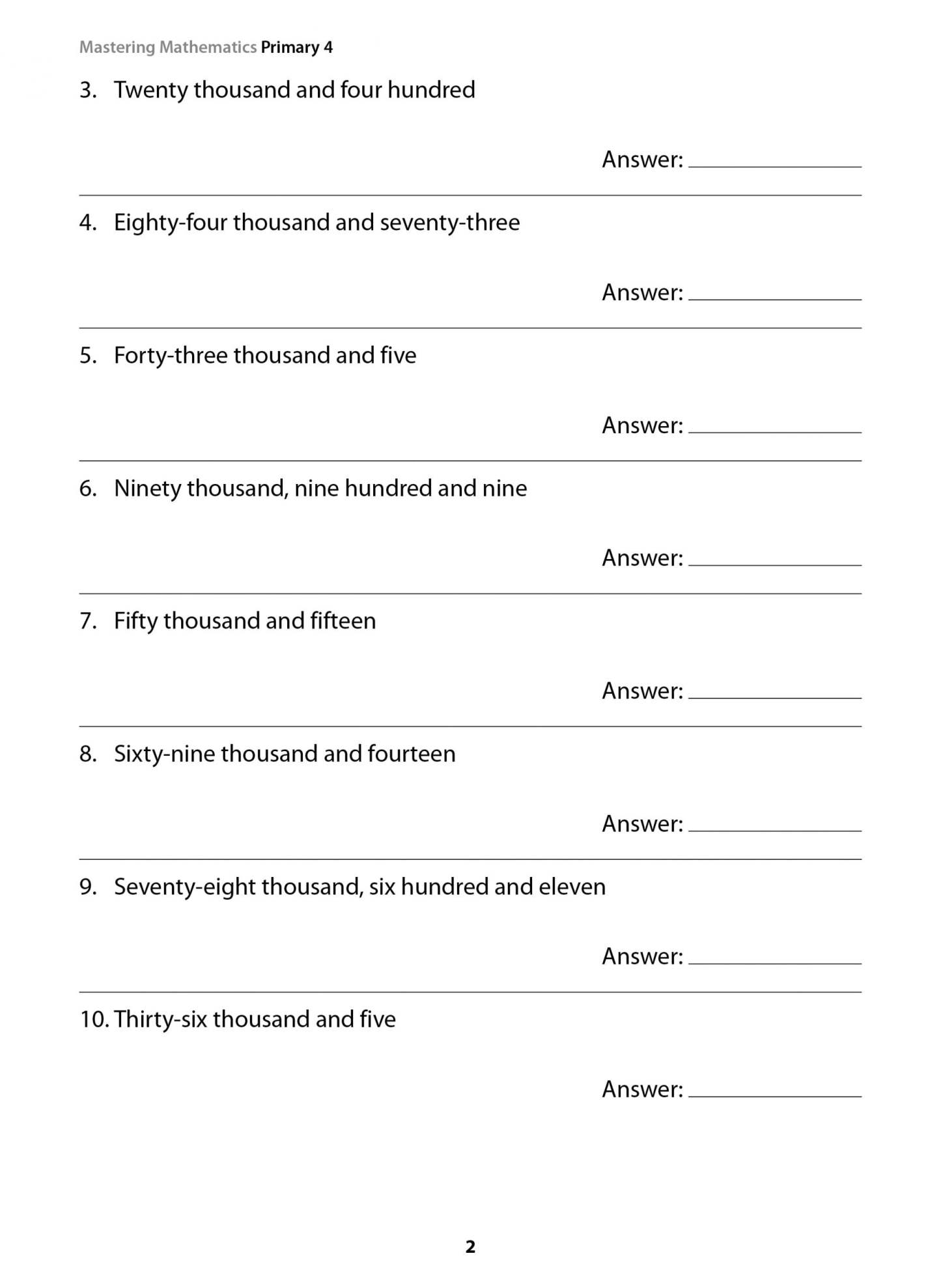 Primary 4 Mathematics  Mastering Mathematics