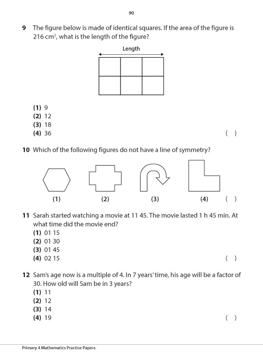 Primary 4 Mathematics Practice Papers