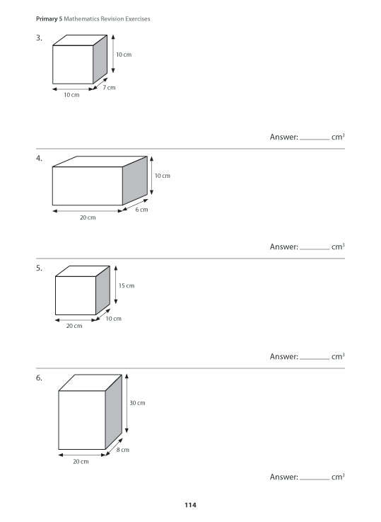 Primary 5 Mathematics Revision Exercises