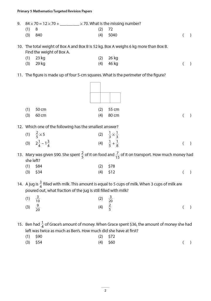 Primary 5 Mathematics Targeted Revision Papers
