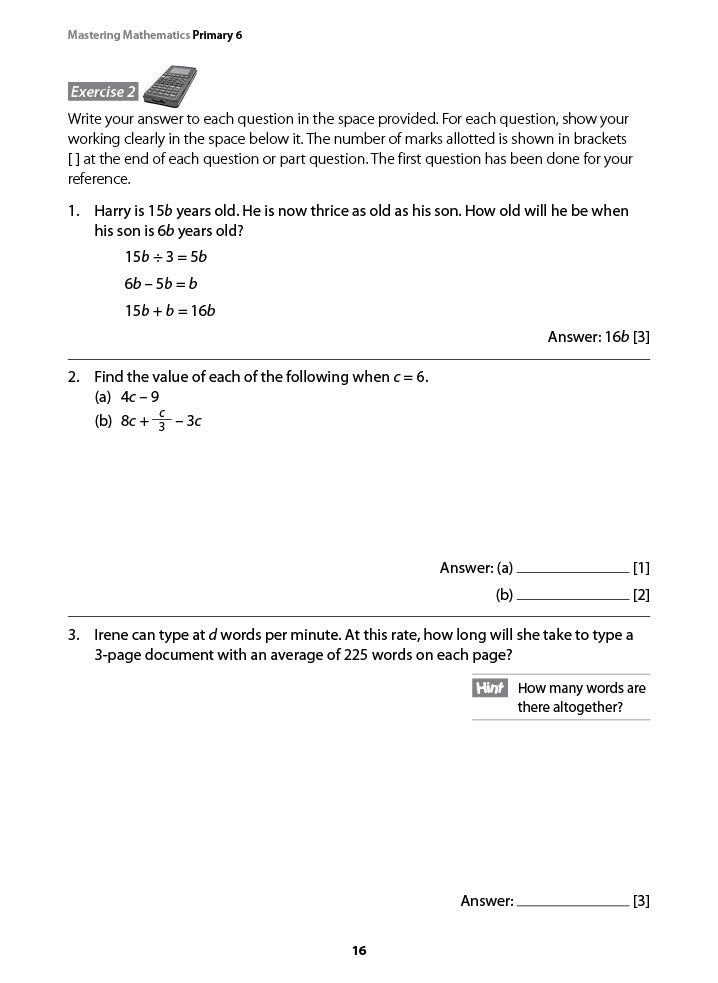 Primary 6 Mathematics  Mastering Mathematics